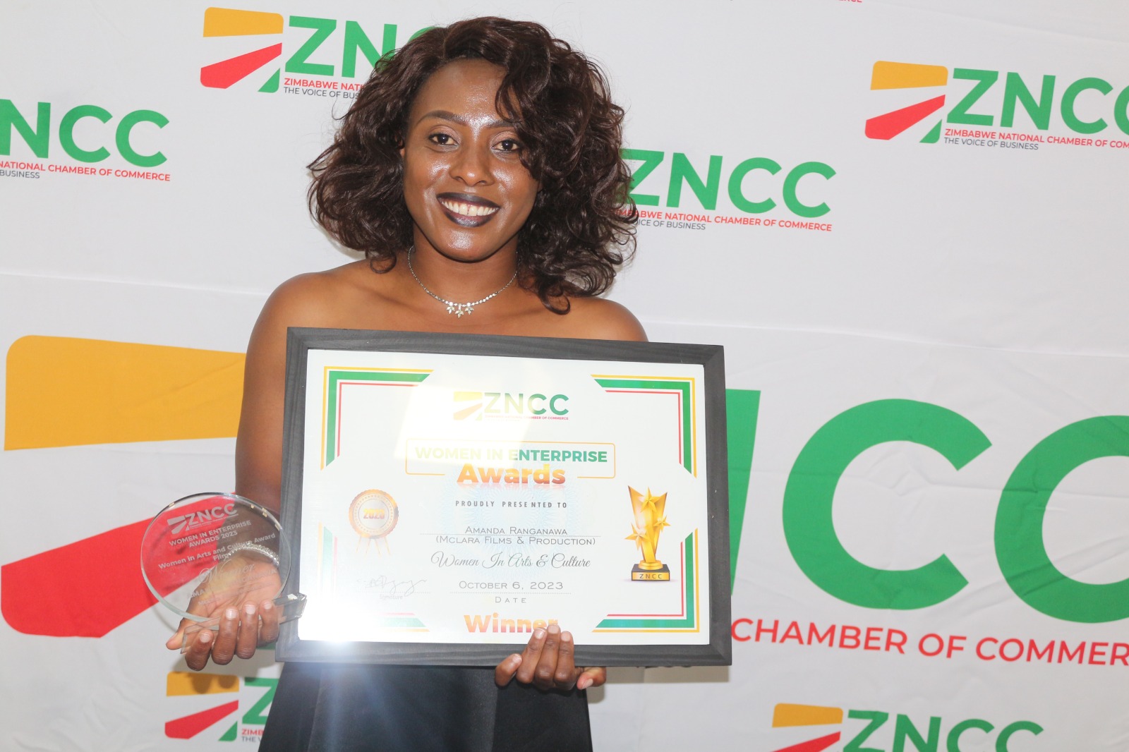 Amanda Ranganawa: Celebrating the Multitalented Filmmaker's Triumph at ZNCC Manicaland Women in Enterprise Awards